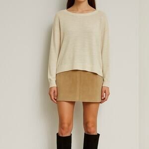 Anthropologie Moth Slub Knit Oversized Lightweight Hi-Low Hem Sweater Size M